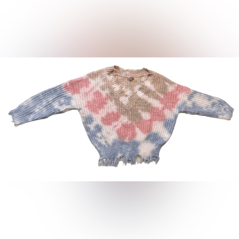 MAIN STRIP RAW edge frayed sweater women’s size Small - Picture 5 of 14